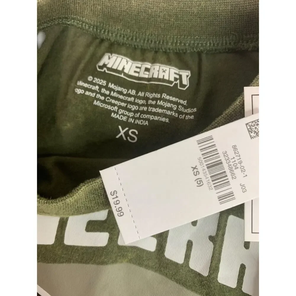 Size XS Minecraft Boys New Best Buddies Army Green Tshirt